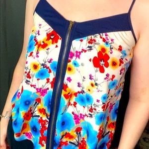 Lauren Conrad Floral Zipper Tank
